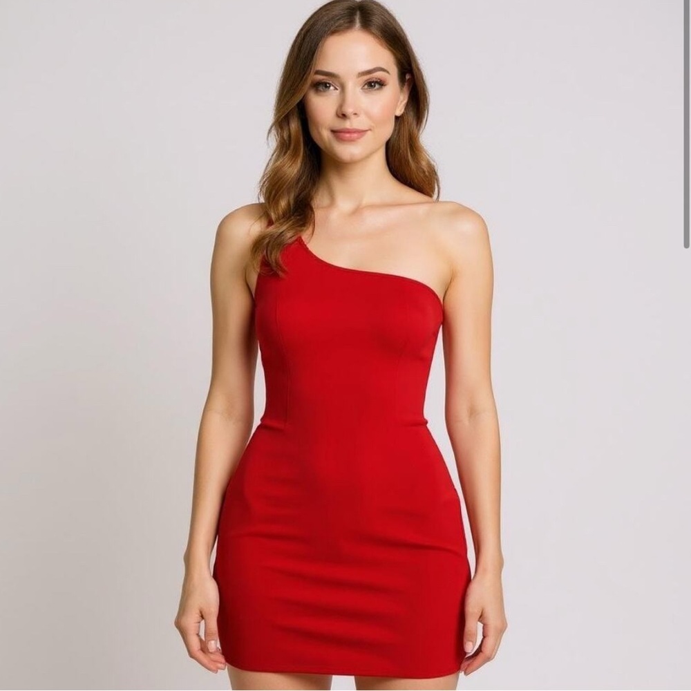 Likely Red One-Shoulder Dress Size 2